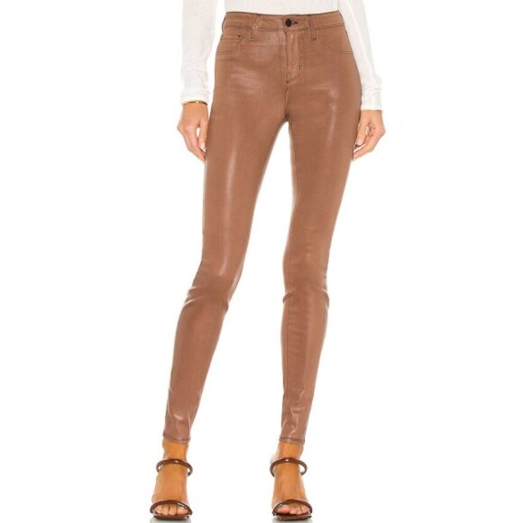 L'AGENCE 'Marguerite' High-Rise Skinny Jeans, Sparrow Contrast Coated - Picture 1 of 3